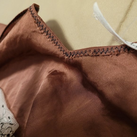 Free People CRIMSON (RED) LACE INSET PLUNGING CAMISOLE TANK TOP / CAMI - Picture 10 of 13